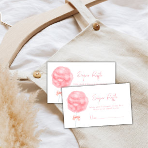 Sweet Bow Cotton Candy Diaper Raffle Baby Shower Enclosure Card