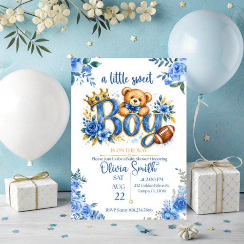 Sweet Boy Baby Shower Invitation
