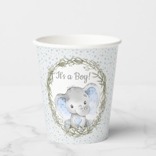 Sweet Boy Elephant Baby Shower Paper Cups