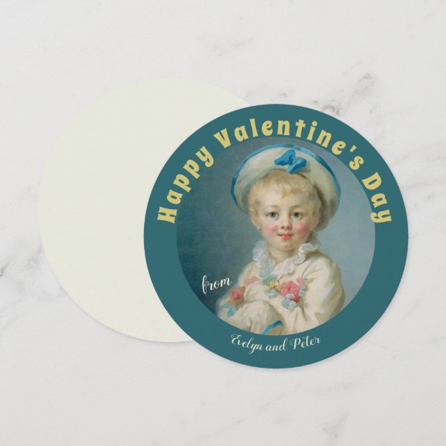 Sweet boy Pierrot Fragonard CC1074 Valentine Card (Front/Back)
