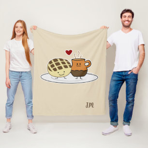 Sweet Bread Hot Chocolate Pan dulce Mexican concha Fleece Blanket