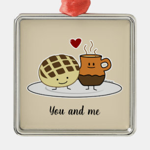 Sweet Bread Hot Chocolate Pan dulce Mexican concha Metal Ornament