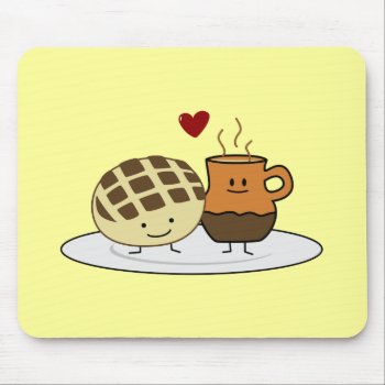 Sweet Bread Hot Chocolate Pan Dulce Mexican Concha Mouse Pad by kitteh03 at Zazzle
