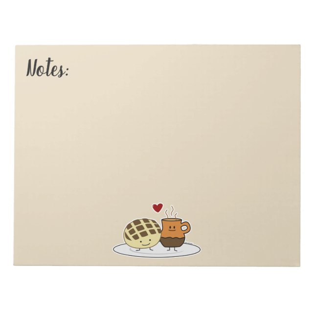 Sweet Bread Hot Chocolate Pan dulce Mexican concha Notepad (Front)