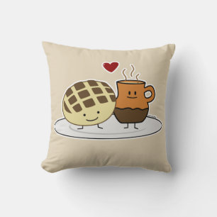 Sweet Bread Hot Chocolate Pan dulce Mexican concha Throw Pillow