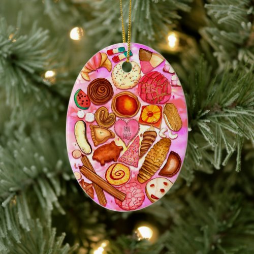 Sweet Bread Mexican Pan Dulce Ceramic Ornament
