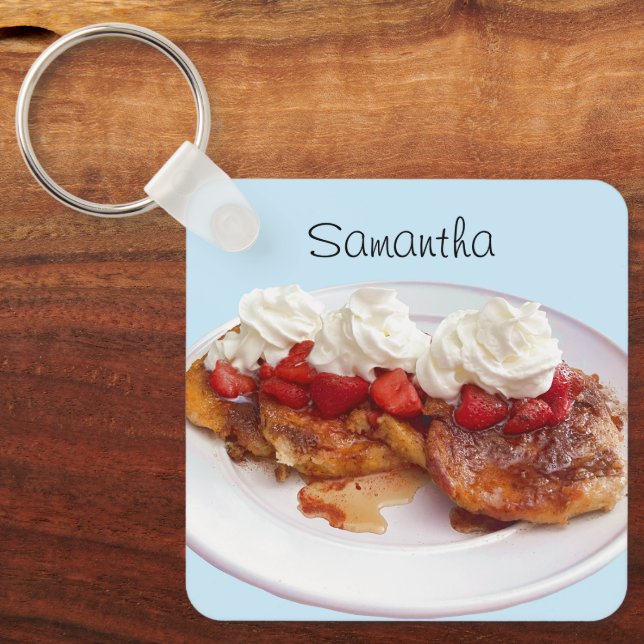 Sweet Bread With Strawberries And Cream Keychain (Front)