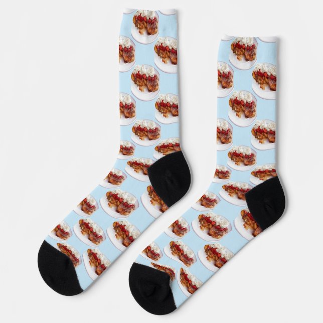Sweet Bread With Strawberries And Cream Socks (Left)
