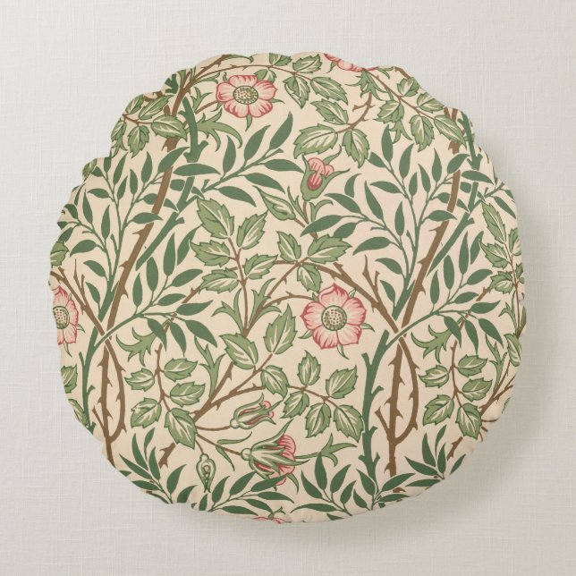 'Sweet Briar' design for wallpaper, printed by Joh Round Pillow (Front)