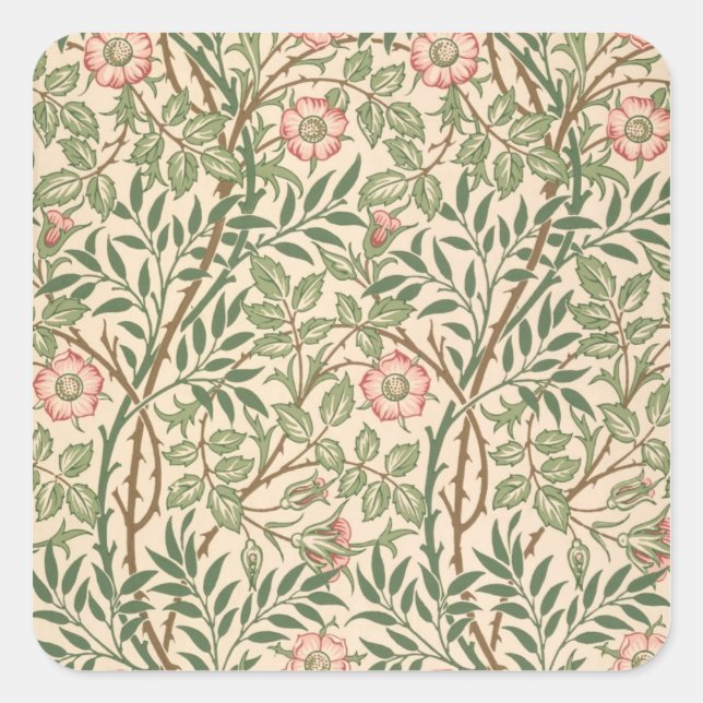'Sweet Briar' design for wallpaper, printed by Joh Square Sticker (Front)