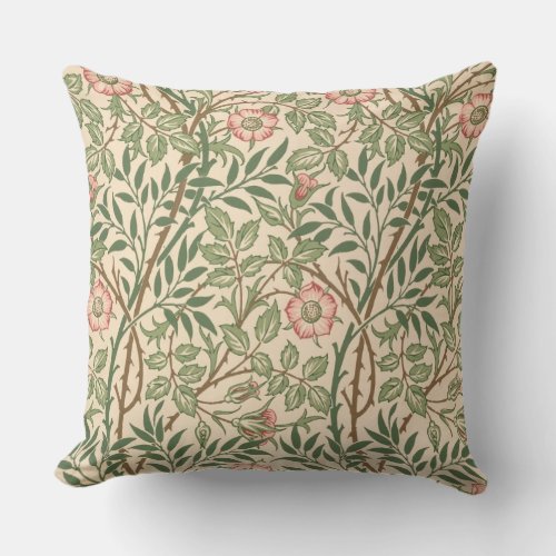 Sweet Briar design for wallpaper printed by Joh Throw Pillow