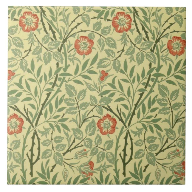 Sweet Briar Pattern (by William Morris) Ceramic Tile (Front)
