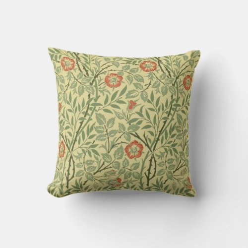 Sweet Briar Pattern by William Morris Throw Pillow