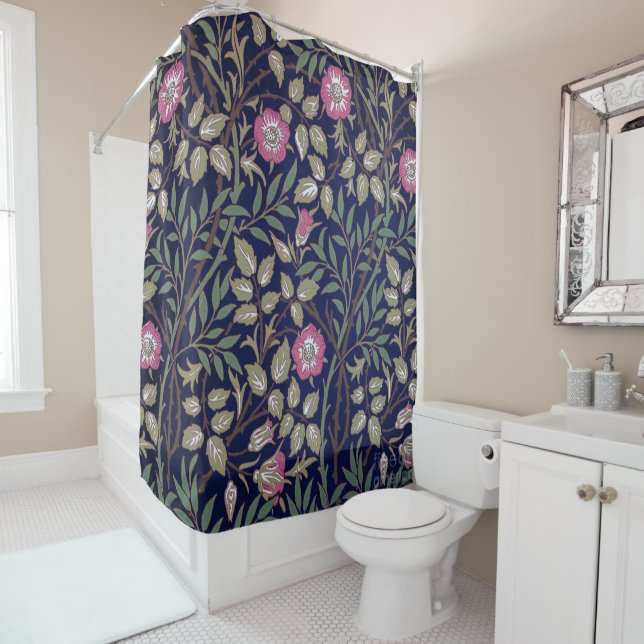 Sweet Briar, William Morris Shower Curtain (In Situ)