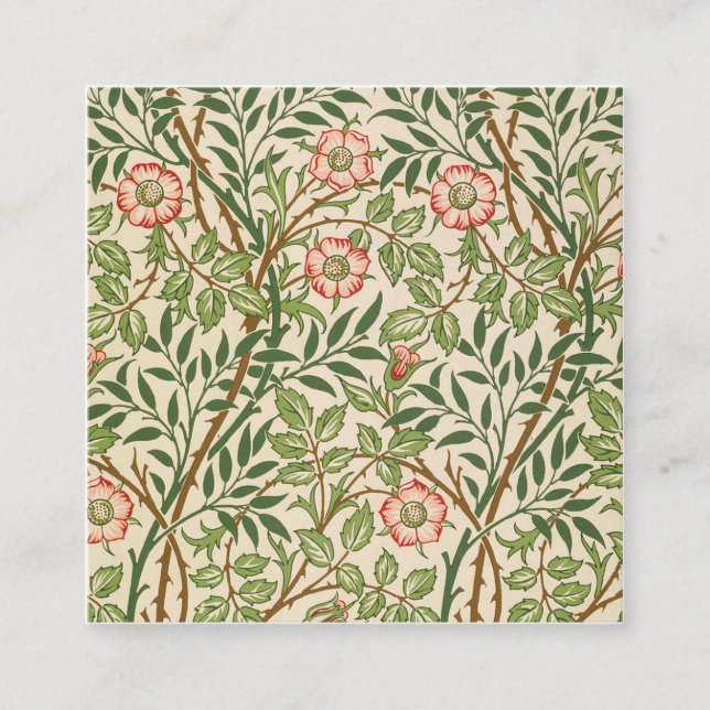 Sweet Briar William Morris Square Business Card (Front)