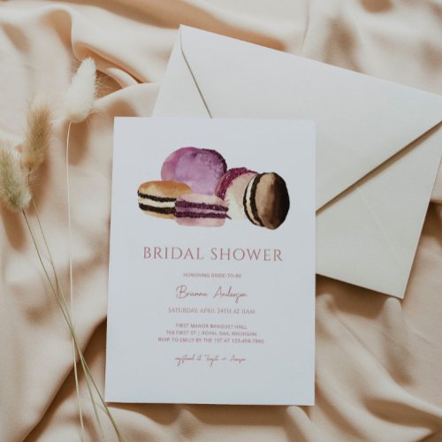 Sweet Bridal Shower Invitation with Macarons