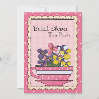 Sweet Bridal Shower Tea Party Invitation