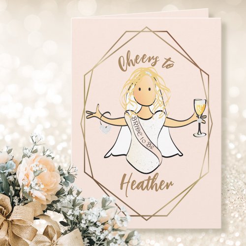 Sweet Bridal Wedding Shower Champagne Toast Card