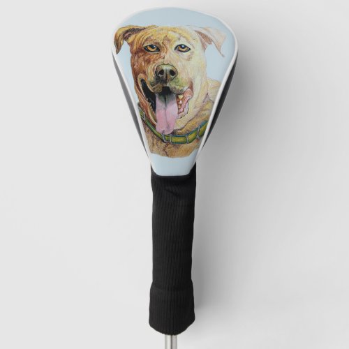 Sweet Brindle Staffordshire Terrier Original Art Golf Head Cover