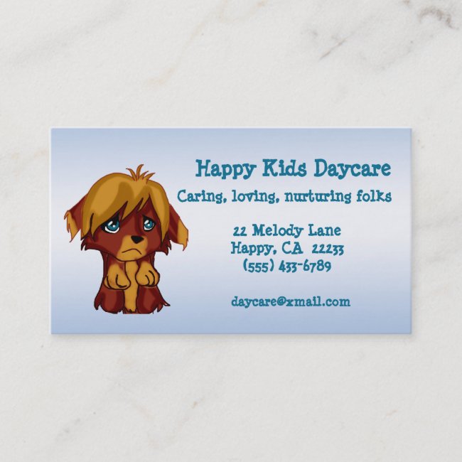 Sweet Brown Puppy Dog Daycare Business Card