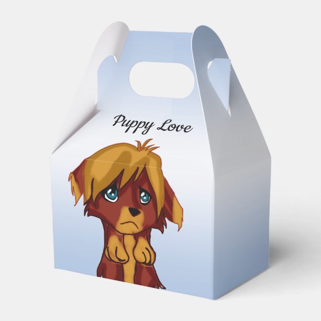 Sweet Brown Puppy Dog with Blue Eyes Favor Box