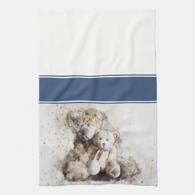 Sweet Brown Teddy Bears Kitchen Towel (Vertical)