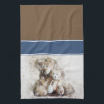 Sweet Brown Teddy Bears Kitchen Towel<br><div class="desc">Sweet Brown Teddy Bears Kitchen Towel Pair of Sweet, Nostalgic, slightly Scruffy Teddy Bears. Easily Personalize, Add or remove Text | Personalize with Monogram and/or Name. Choose any background color. Curated Artist: Illustrator Ractapopulous Shop matching Accessories by JoMazArt© | Don't see what you need? Just ask the designer, contact us...</div>