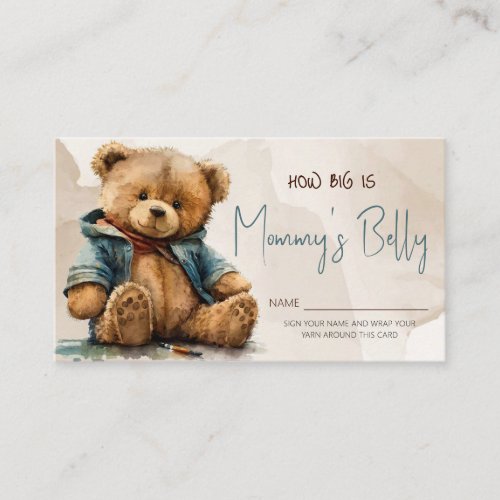 Sweet brown watercolor teddy bear Baby Shower Enclosure Card