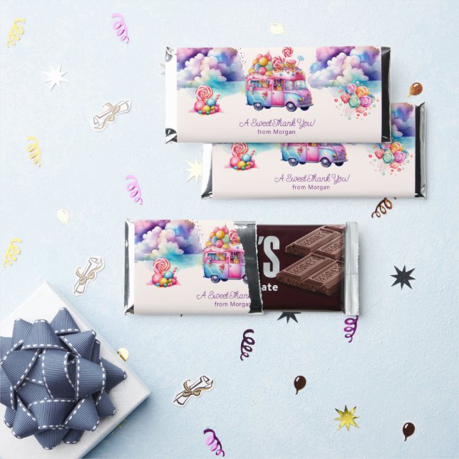 Sweet Budget CandyLane Kid's Birthday  Hershey Bar Favors (Front)