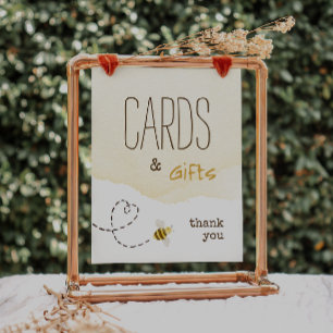 Sweet Bumble Bee Baby Shower Cards and Gifts Sign