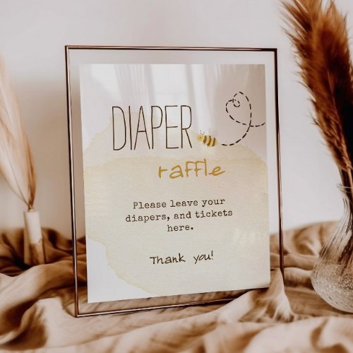 Sweet Bumble Bee Baby Shower Diaper Raffle Poster