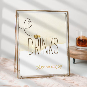 Sweet Bumble Bee Baby Shower Drinks Sign