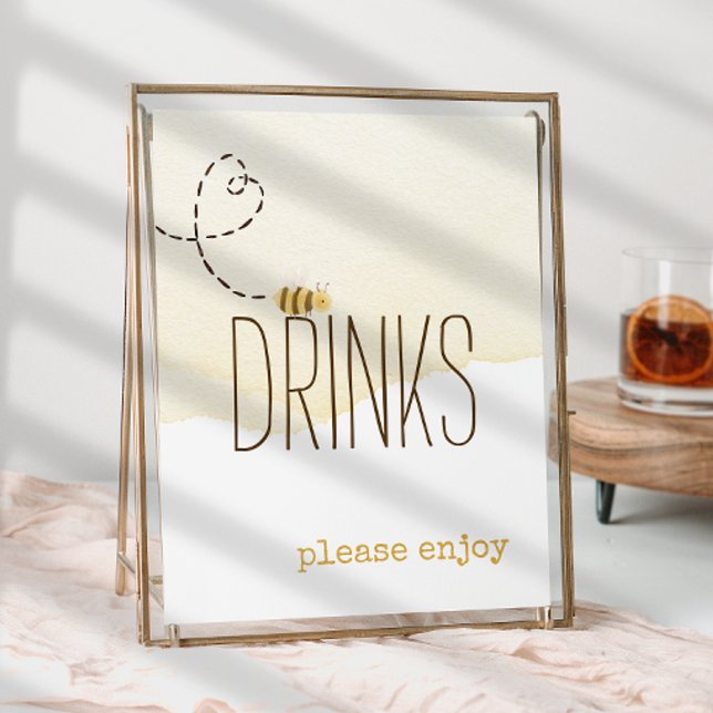 Sweet Bumble Bee Baby Shower Drinks Sign (Creator Uploaded)