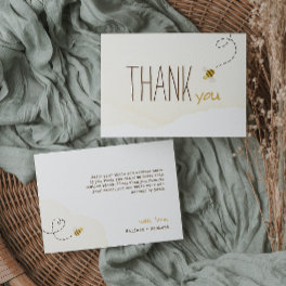 Sweet Bumble Bee Baby Shower Horizontal Thank You Card