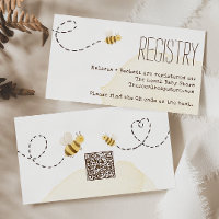 Sweet Bumble Bee Baby Shower Registry QR Code