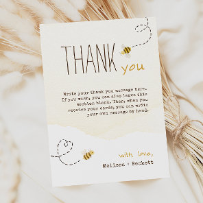Sweet Bumble Bee Baby Shower Vertical Thank You Card