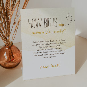 Sweet Bumble Bee How Big Is Mommy's Belly Pedestal Sign