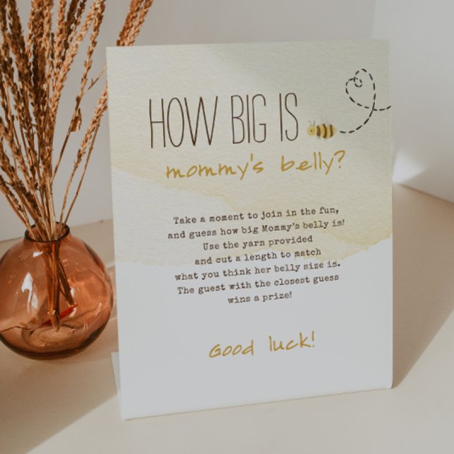Sweet Bumble Bee How Big Is Mommy's Belly Pedestal Sign (Creator Uploaded)