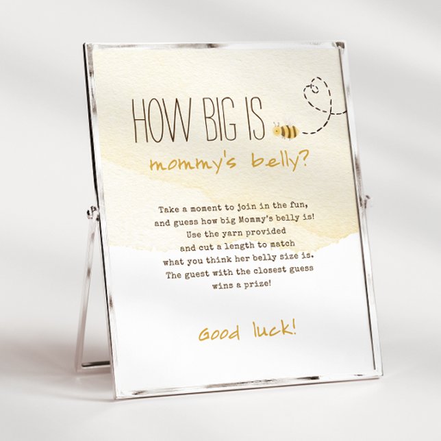 Sweet Bumble Bee How Big Is Mommy's Belly Sign (Creator Uploaded)