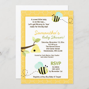 Sweet Bumble Bee Mommy to Bee Baby Shower Invite