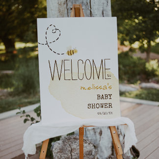 Sweet Bumble Bee Welcome Baby Shower Foam Board