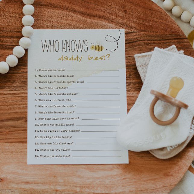 Sweet Bumble Bee Who Knows Daddy Best Card (Creator Uploaded)