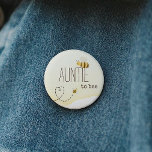 Sweet Bumblebee Baby Shower Auntie To Bee Button<br><div class="desc">Introducing our sweet bumblebee baby shower auntie to bee button, perfect for a delightful, gender-neutral celebration! This joyful design features an adorable bumblebee theme with sweet heart trails, creating a whimsical, boho-inspired watercolor scene ideal for welcoming a little boy or girl in a bright cheerful way. If you have any...</div>
