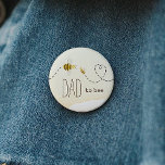 Sweet Bumblebee Baby Shower Dad To Bee Button<br><div class="desc">Introducing our sweet bumblebee baby shower dad to bee button, perfect for a delightful, gender-neutral celebration! This joyful design features an adorable bumblebee theme with sweet heart trails, creating a whimsical, boho-inspired watercolor scene ideal for welcoming a little boy or girl in a bright cheerful way. If you have any...</div>