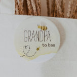Sweet Bumblebee Baby Shower Grandpa To Bee Button<br><div class="desc">Introducing our sweet bumblebee baby shower grandpa to bee button, perfect for a delightful, gender-neutral celebration! This joyful design features an adorable bumblebee theme with sweet heart trails, creating a whimsical, boho-inspired watercolor scene ideal for welcoming a little boy or girl in a bright cheerful way. If you have any...</div>