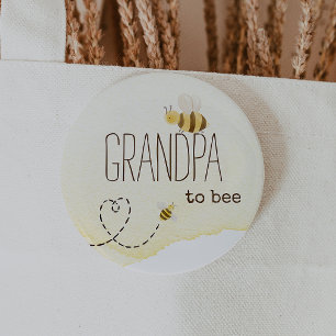 Sweet Bumblebee Baby Shower Grandpa To Bee Button