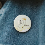 Sweet Bumblebee Baby Shower Uncle To Bee Button<br><div class="desc">Introducing our sweet bumblebee baby shower uncle to bee button, perfect for a delightful, gender-neutral celebration! This joyful design features an adorable bumblebee theme with sweet heart trails, creating a whimsical, boho-inspired watercolor scene ideal for welcoming a little boy or girl in a bright cheerful way. If you have any...</div>