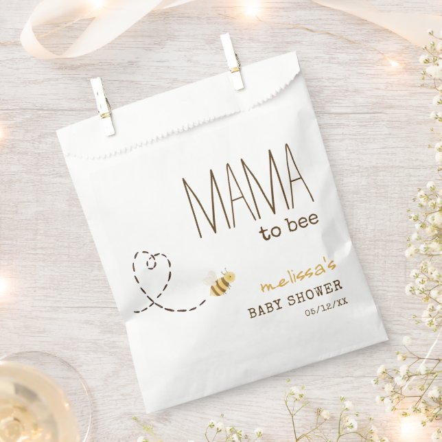 Sweet Bumblebee Mama To Bee Baby Shower Favor Bag (Clipped)