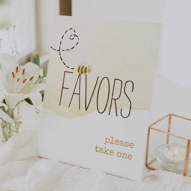 Sweet Bumblebee Mama To Bee Baby Shower Favors Pedestal Sign (Creator Uploaded)