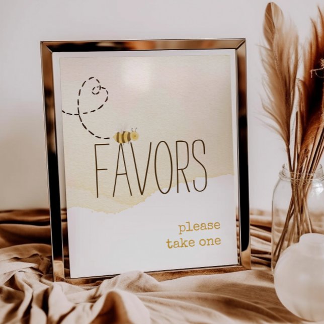 Sweet Bumblebee Mama To Bee Baby Shower Favors Poster (Creator Uploaded)